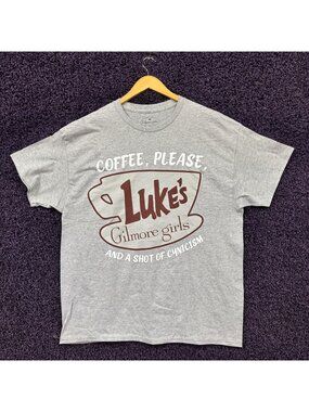 Lukes Diner Coffee Please Slogan Gilmore Girls T-Shirt XL
